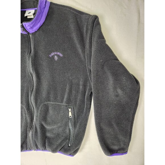 Vintage 90’s Black Diamond Sugarbush Black/Purple Full Zip Up Fleece Ski USA XL - Picture 3 of 13